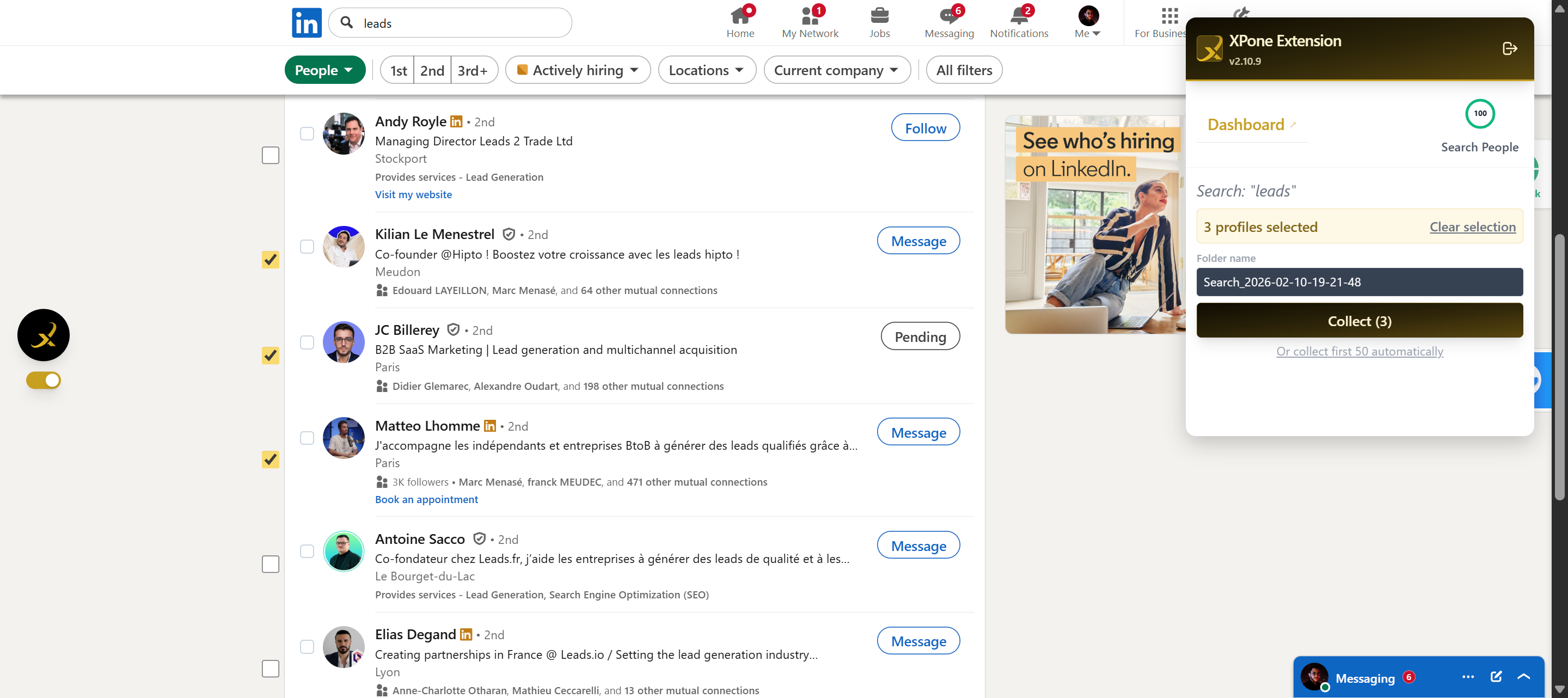 XP One — Sourcing agent screenshot